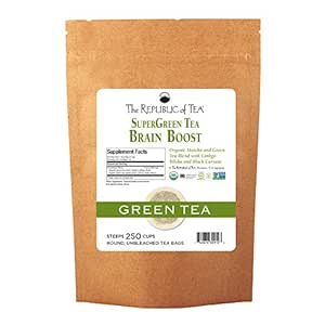 Amazon.com : The Republic Of Tea Brain Boost Supergreen Tea, 250 Tea ...