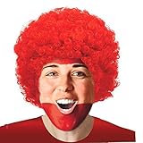 Amscan Curly Party Wig Costume, Red