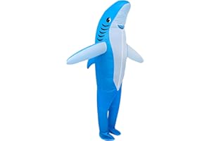 Jranter Inflatable Costumes for Adults - Full Body Standing Shark Costume with Air Pump, Air Blow-up Deluxe Cosplay Party Costume