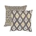 Pillow Perfect Damask and Rodrigo 16.5-Inch Throw Pillows, Graphite, Set of 2