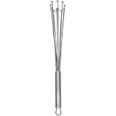 Restaurantware 12.5 in Stainless Steel Ball Whisk - German Standard Egg Beater with Ergonomic Handle, Dishwasher Safe - Manual Mixer Cooking Whisk for Baking, Stirring, Sauces, Beating