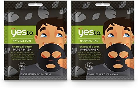 Yes To Natural Man Charcoal Detox Paper Mask Bundle (6 Single Use Masks)