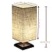 Cavogin Minimalist Romantic Solid Wood Table Lamp with Flaxen Fabric Shade Bedside Desk Lamp for Bedroom, Dresser, Living Room, Baby Room, College Dorm, Coffee Table, Bookcase