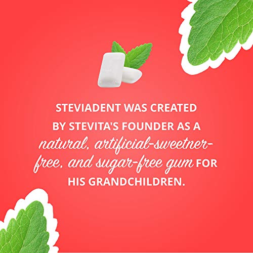 Stevita Stevia Dent Sugar-Free Gum (15 Pack) - 12 pieces - Natural Cinnamon, Fruit, Spearmint, Wintergreen, and Peppermint Flavors - USDA Organic, Non-GMO, Vegan, Keto, Gluten Free - 180 Servings - Thumbnail 6