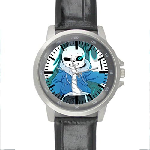 Dude Custom undertale Men's Black Leather Alloy Watch water-resisting Perfect Gift for men