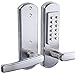 Elemake Right Handed Keyless Entry Lock Door Keypad Mechanical Security - Upgrade (Not Deadbolt,Only for Single Borehole Door, Borehole Smaller Than Dia. 2-1/8”,Need Drill Additional 4 Holes)