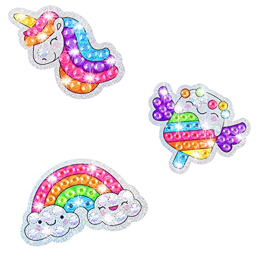 AukCherie 12PCS 5D DIY Diamant Peinture Kits d\'Autocollants pour Enfants et Adultes Débutants, Bâton Peinture en Forme Marquée avec Diamants par Numéros Animaux Mignons Dinosaures Enfants Cadeau 004