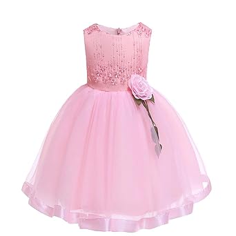 WUSIKY Baby Mädchen Sommerkleid, Floral Baby Mädchen Prinzessin Brautjungfer Pageant Kleid Geburtstag Party Hochzeit Kleid Mi