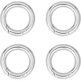 UNICRAFTALE 4pcs Stainless Steel Spring Gate Rings 20mm Inner O Rings Keychain Ring Round Gate Round Clips Snap Hooks Spring Keyring Buckle Clasps for Bag Purse Shoulder Strap Key Chains
