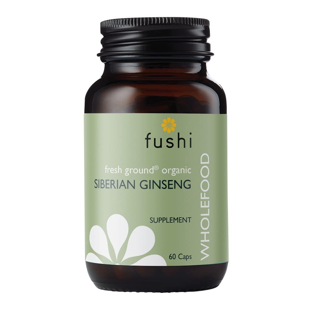 Fushi Organic Siberian Ginseng Capsules, 60 Caps | Fresh-Ground Whole Food | Strengthens Immune System, Purifies Blood, Stimulates Digestion | Ethical & Vegan | Manufactured in the UK