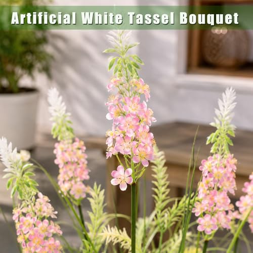ZEEOZE Plantas artificiales de 90cm con tres Flores Plantas Artificiales Decorativas Planta Artificial Exterior Interior con Para Decoracion Hogar Salon Casa Room Decor Jardín Oficina(2 Paquete)
