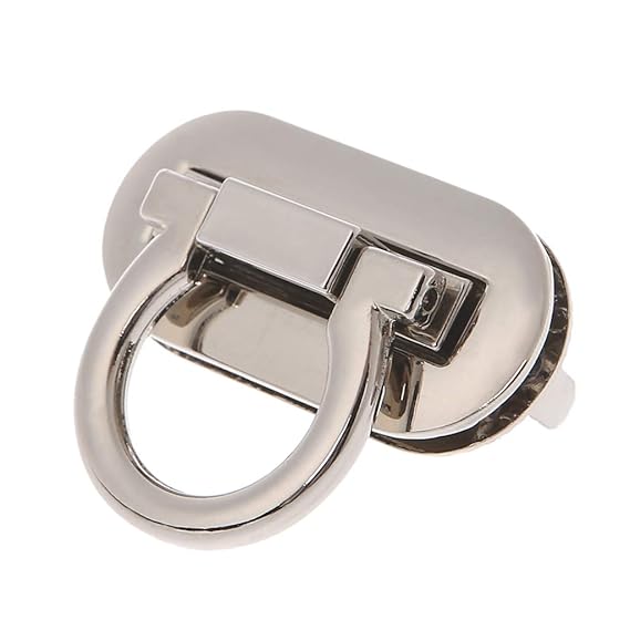Exing Handtaschenschloss Schloss Drehverschluss Steckschloss Vierkantschloss für Damen Handtasche Brieftasche DIY (Silber)