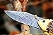 DKC Knives (12 7/18) DKC-593 Sun Fish Mouth Open Bass Trout Fishing Pocket Folding Damascus Hunting Knife Brass & Bone Folded 9.5oz 4.5