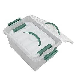 Jekiyo Clear Latching Box, Plastic Storage Bin, 2