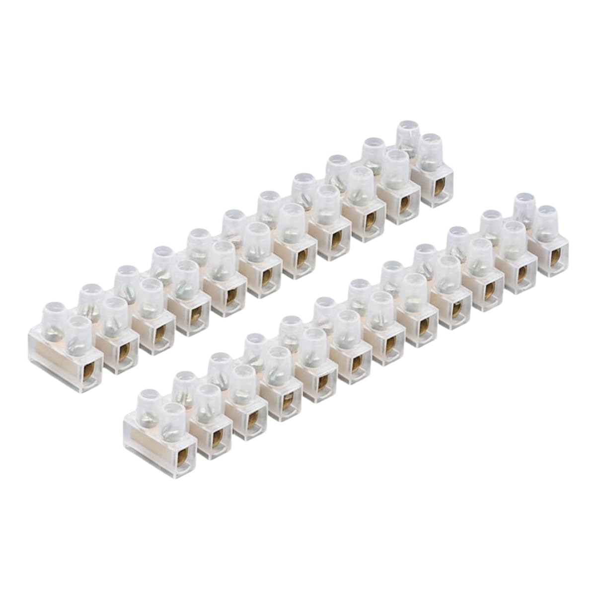 3A/5A/15A/30A/60A Electrical Connector Blocks 12 Way Clear Barrier Block Strip Wire Connector Electrical Choc Blocks Connecting for Wiring Cable Dual Row 12 Position (Pack 2, 30A)