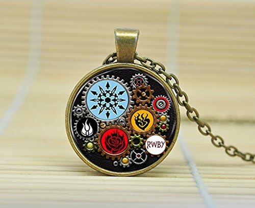 Rwby Or Jnpr Inspired Steampunk Pendant Necklace Glass Cabochon Necklace