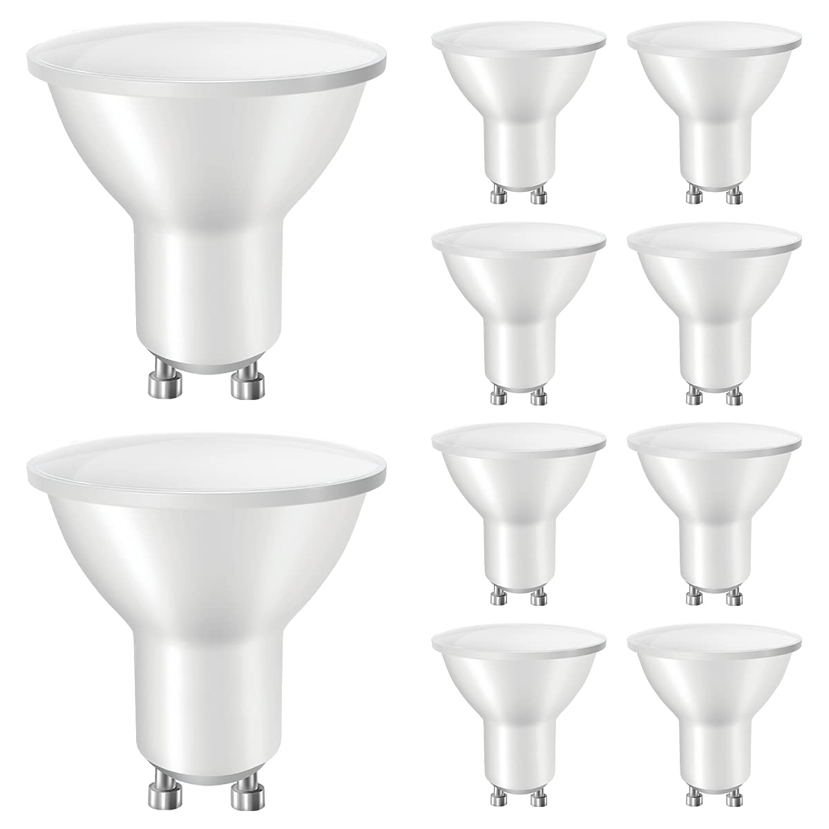 GU10 LED Bulbs Warm White, 40W Halogen Equivalent, 5W 400lm LED Spotlight Bulbs, Energy Saving LED Spot Light Bulb, 120°Wide Beam g10 Led Bulbs for Ceiling Lights, Non-dimmable, Pack of 10