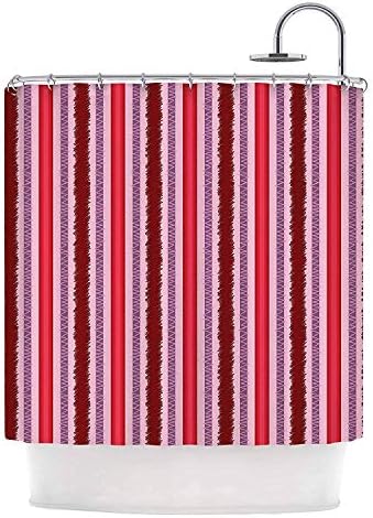 Flaun Mydeas Scribbled Candy Stripes Pink Red Vector Shower Curtain,