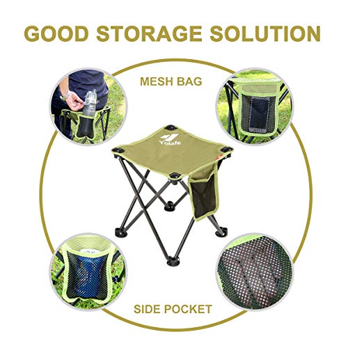 Yolafe Camping Stool, Lightweight Sturdy Portable Stool with Side