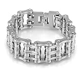 LiteXim Motorcycle Bracelet Heavy-duty Bracelet Stainless Steel Men's Bycicle Bike Chain Bracelet Jewelry for Man Bold and Chunky