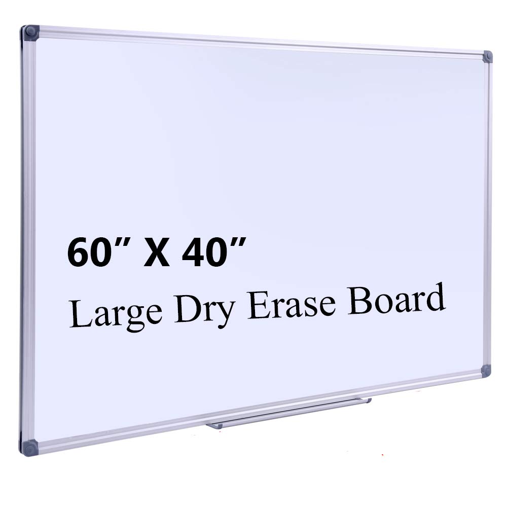 Photo 1 of *Scratches around frame* DexBoard 60" x 40" Magnetic Dry Erase Whiteboard with Pen Tray | Large Wall Mounted Aluminum Frame White Board for Office, Classroom & Home | Premium Presentation Board with Smooth Writing Surface