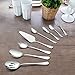 LIANYU Serving Utensils Set 8 Piece, Stainless Steel Serving Flatware Silverware Set with Slotted Spoons, Forks for Party Dinner, Mirror Finished, Dishwasher Safe