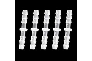 ANPTGHT Plastic Hose Barb Fitting 3/16" x 3/16" Pipe Connectors Joint Splicer Mender Adapter Union for Aquarium Household Adapters Fuel Gas Liquid Air (Pack of 5)