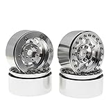 INJORA 4Pcs Silver Metal 1.9 Inch Beadlock Wheel Rim for 1:10 RC Crawler Axial SCX10 90046 90047 TAMIYA CC01 RC4WD D90 D110
