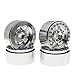INJORA 4Pcs Silver Metal 1.9 Inch Beadlock Wheel Rim for 1:10 RC Crawler Axial SCX10 90046 90047 TAMIYA CC01 RC4WD D90 D110