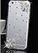 iPhone 6 Case,iPhone 6S Case,Hundromi 3D Handmade Clear Bling Flower Crystal Rhinestone Diamond Skin Case Cover for iPhone 6/6s 4.7 inch Screen - Crystal iPhone 6 6s Case