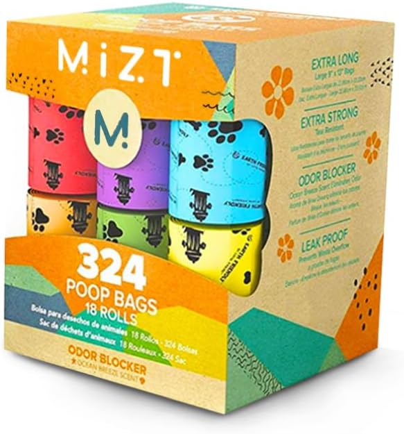 Paintings - MIZT Dog Poop Bags - Guaranteed Leak-Proof - Extra Thick Bags - Waste Bag Refill Rolls for Dogs - Lavender Scented - 324 Count