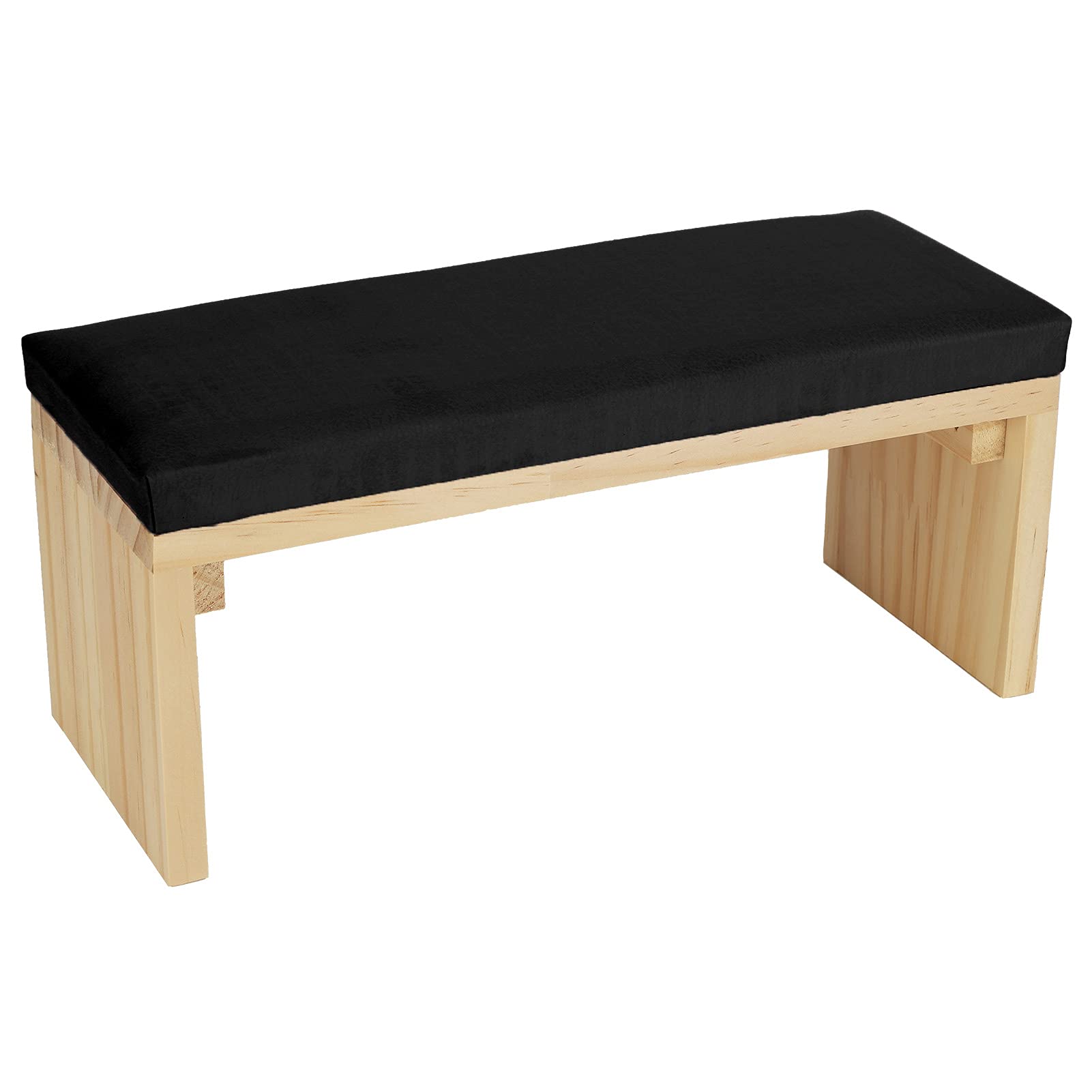 Wakects Manicure Pillow Stand, Wood + PU Leather Nail Rest Cushion Pillow Leather Arm Wrist Support Rest Holder Nail Art Cushion Holder Stand for Home Nail Manicurists 11.81x4.72x5.1in (Black)