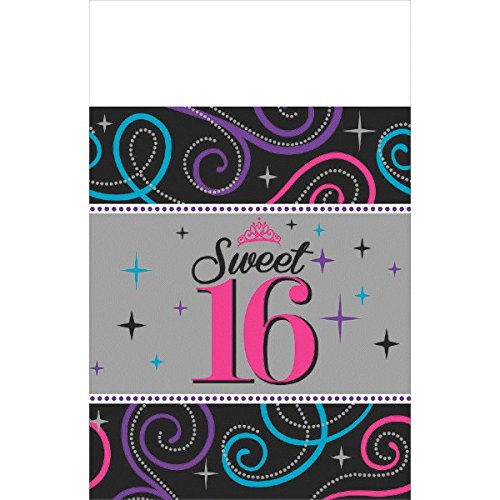 Plastic Table Cover | Sweet Sixteen Celebration Collection | Birthday