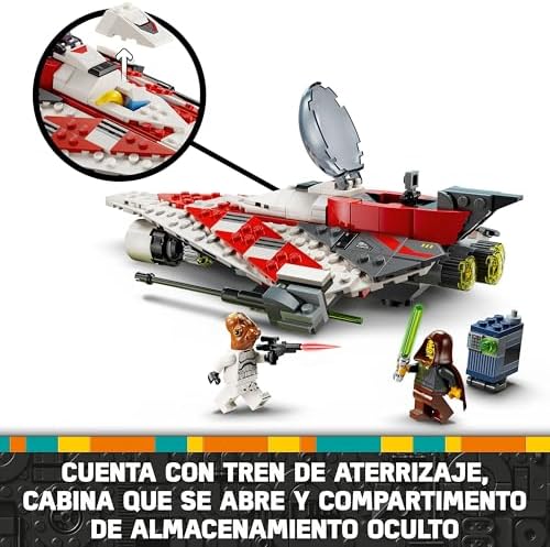 Star Wars Caza Estelar del Jedi Bob, Maqueta de Nave, Juguete de Construcción para Colección, Minifiguras de Personajes, Regalo de Cumpleaños para Niños, Niñas y Fans de 8 Años o Más 75388