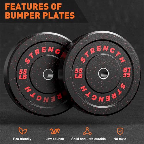 HANDBODE Bumper Plates High-Bounce Olympic Weight Plates, Colored