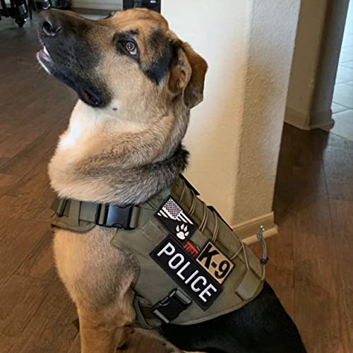 Police Embroidered Patches Hook and Loop, Durable Fabric Police Patch for Officer Guard Uniforms Vest, Jacket, Carrier, Hat, One Small and One Large Black