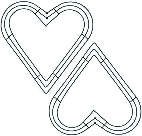 Sumind 2 Pack 12 Inch Heart Wire Wreath Frame