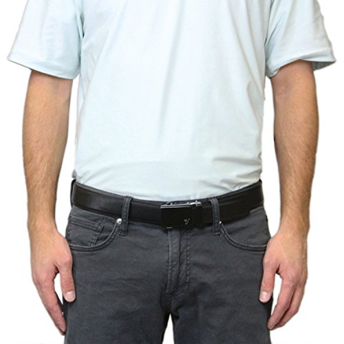 Mission Belt Men's Ratchet Belt - Vader 40 - Black Buckle / Black Leather, Custom (up to 56)