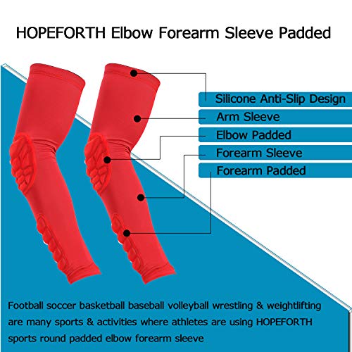 image for HOPEFORTH 2PCS Elbow Sleeve Padded Compression Arm Forearm Guard Sport