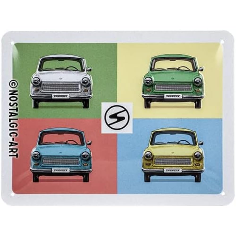 Nostalgic-Art Retro Tin Sign Trabant - Pop Art - Nostalgia Gift Idea, Metal Vintage Design for Decoration, 15 x 20 cm