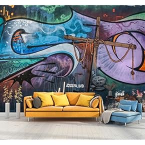 Wall Mural Colorful Graffiti Removable Wallpaper Wall Sticker for Bedroom Living Room - 66x96 inches