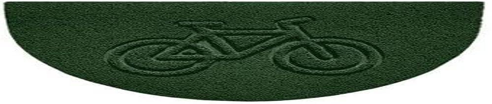 Nicoman Embossed Halfmoon Half Circle Door Mat Dirt-Trapper Jet-Washable Doormat 70x44cm (Green, BIKE Shape) - Use on Carpet ONLY