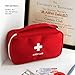 Jipemtra First Aid Bag Tote Empty Small First Aid Kit Bag Outdoor Travel Rescue Pouch First Responder Medicine Bag Pocket Container for Car Home Office Sport Outdoors (Red Handle)