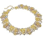 Crystal Rhinestone Statement Necklace, Vintage Chunky Chain Choker Collar Bib Statement Necklace Fashion Costume Jewelry Necklaces for Women