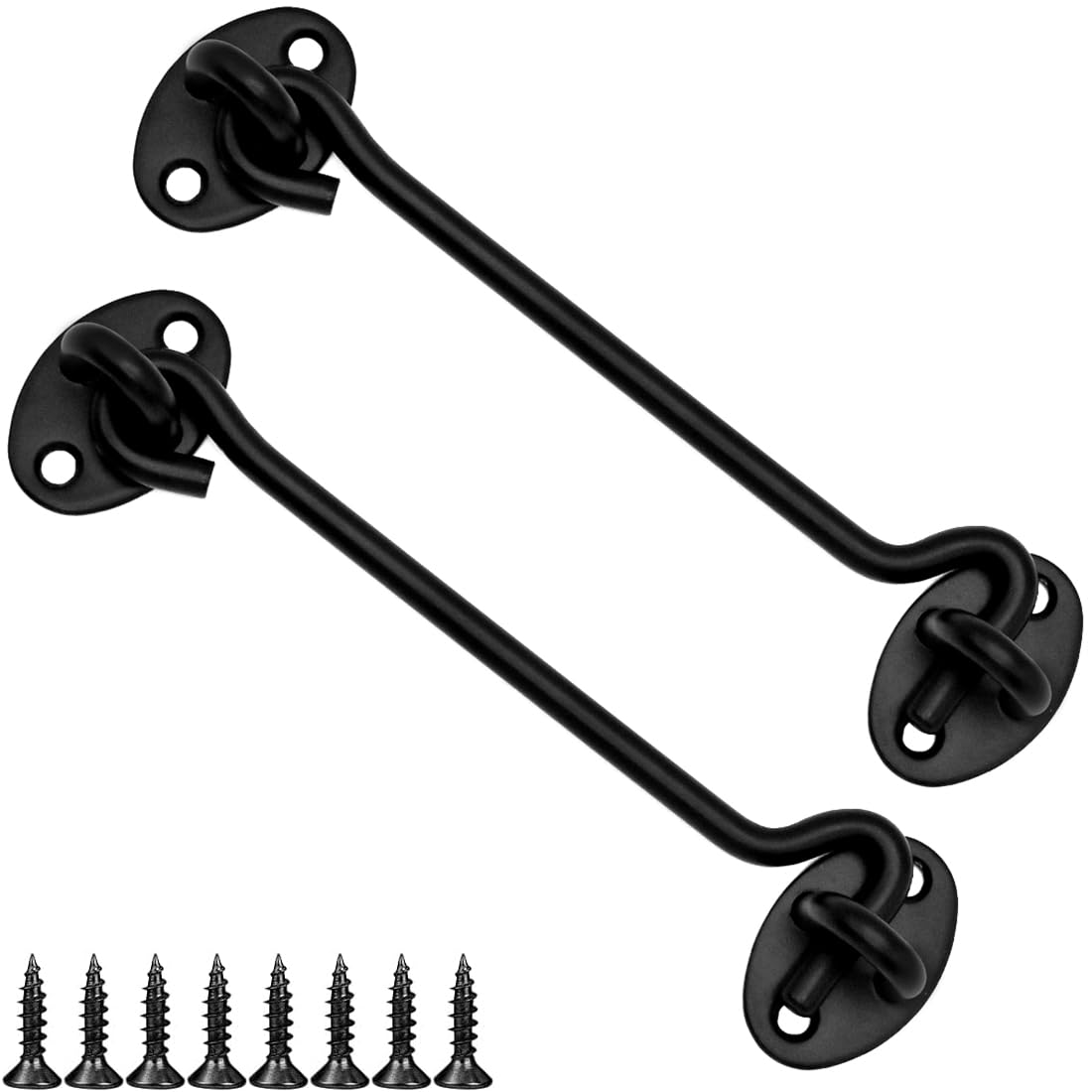 LICQIC 2 Pcs Cabin Hook, Gate Latch Hook, Stainless Steel Eye Latch for Garage, Shed Door, Window