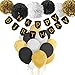 PAXCOO Black and Gold Birthday Decorations with Happy Birthday Banner Black Gold Balloons and Party Supplies for 20st, 30th, 40th, 50th, 60th, 70th,75th, 80th Birthday