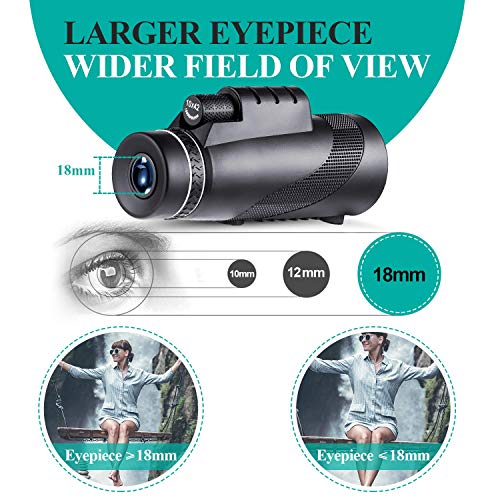 Monocular Telescopes - 40X60 Monocular Telescope HD Waterproof Shockproof Telescope with Smartphone Mount & Tripod for Camping Bird Watching Travel Hunting Football Match Concert Live