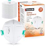 Disposable Dust Masks for face - NIOSH Certified - Safety N95 Respirator Mask with breathing valve (15 pack) | Multi-Layer Protection
