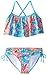 Kanu Surf Girls' Karlie Flounce Bikini Beach Sport 2 Piece Swimsuit, Ariel Blue, 14