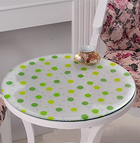 Yanglovele Round Custom Waterproof PVC Protector for Table/Desk Table Pads Table Covers With Multi Size Tablecloth Protector (43", Duckweed)